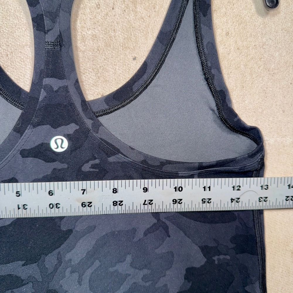 Lululemon Black Gray Camo Cool Racerback Tank Top Womens Size 4 Estimated - Picture 9 of 9